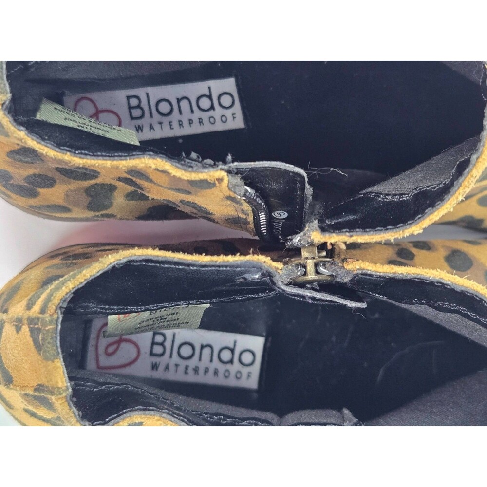 Blondo Liam Waterproof Leopard Suede Ankle Booties Sz 11 Mob Wife Aesthetic - Picture 7 of 12